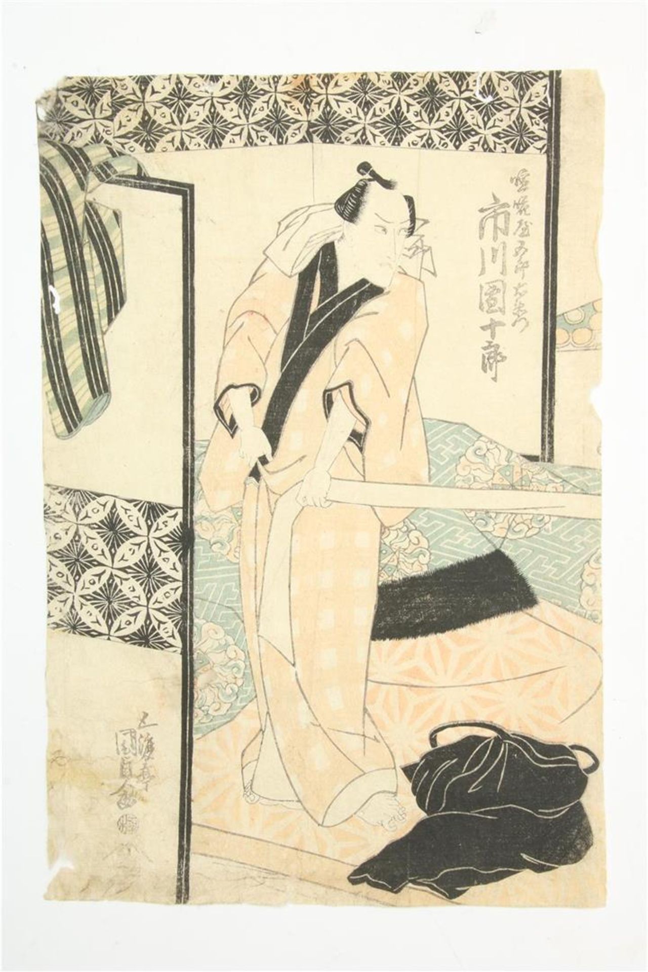 5 woodblock prints depicting Samurai, Japan - Bild 2 aus 6