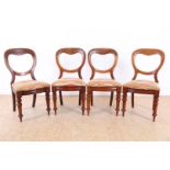 Set of 4 Victorian fabric chairs