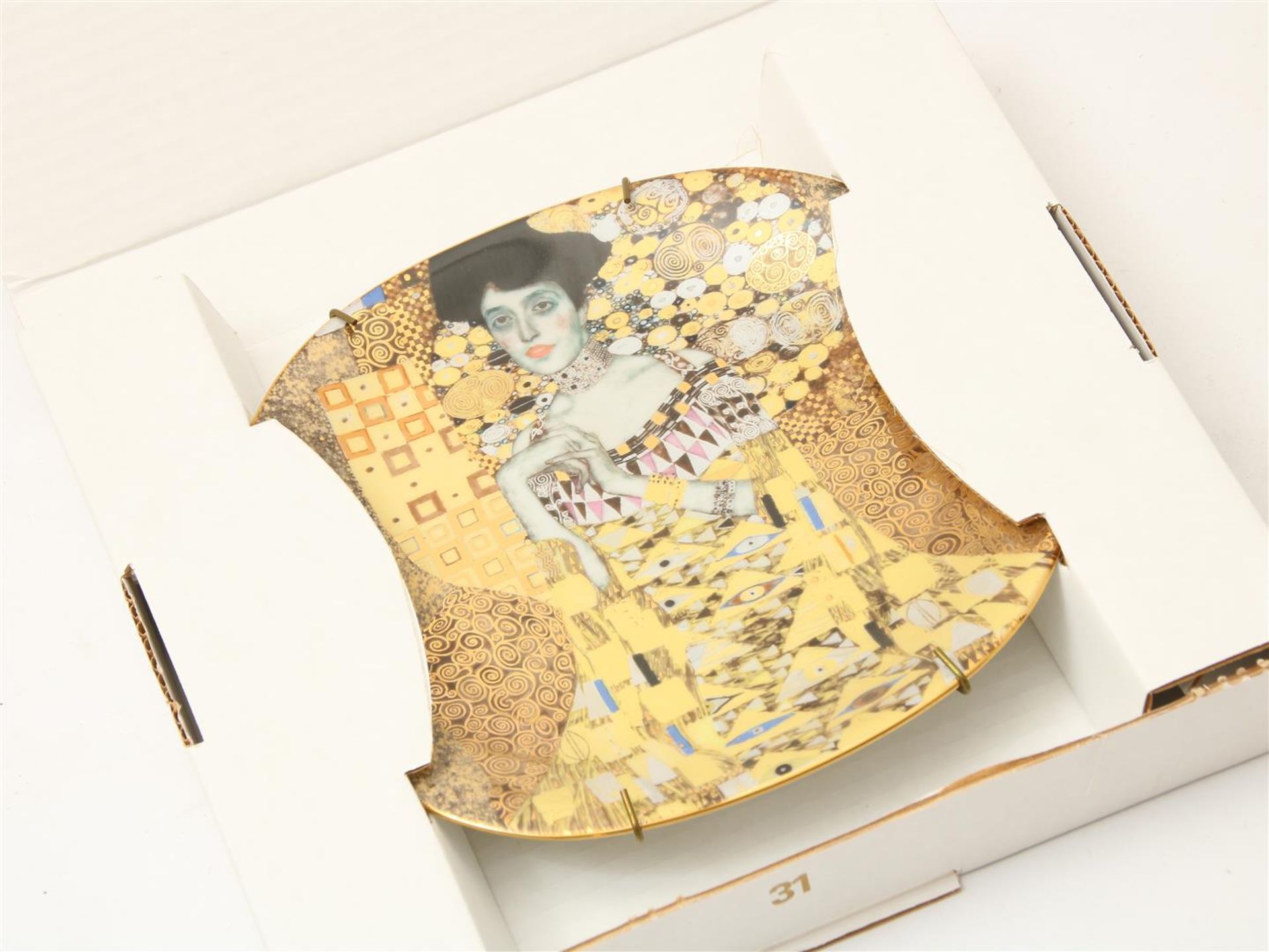Series of 7 plates with images of the painter Gustav Klimt, Lilien porzellan, "Phantastic - Image 8 of 18