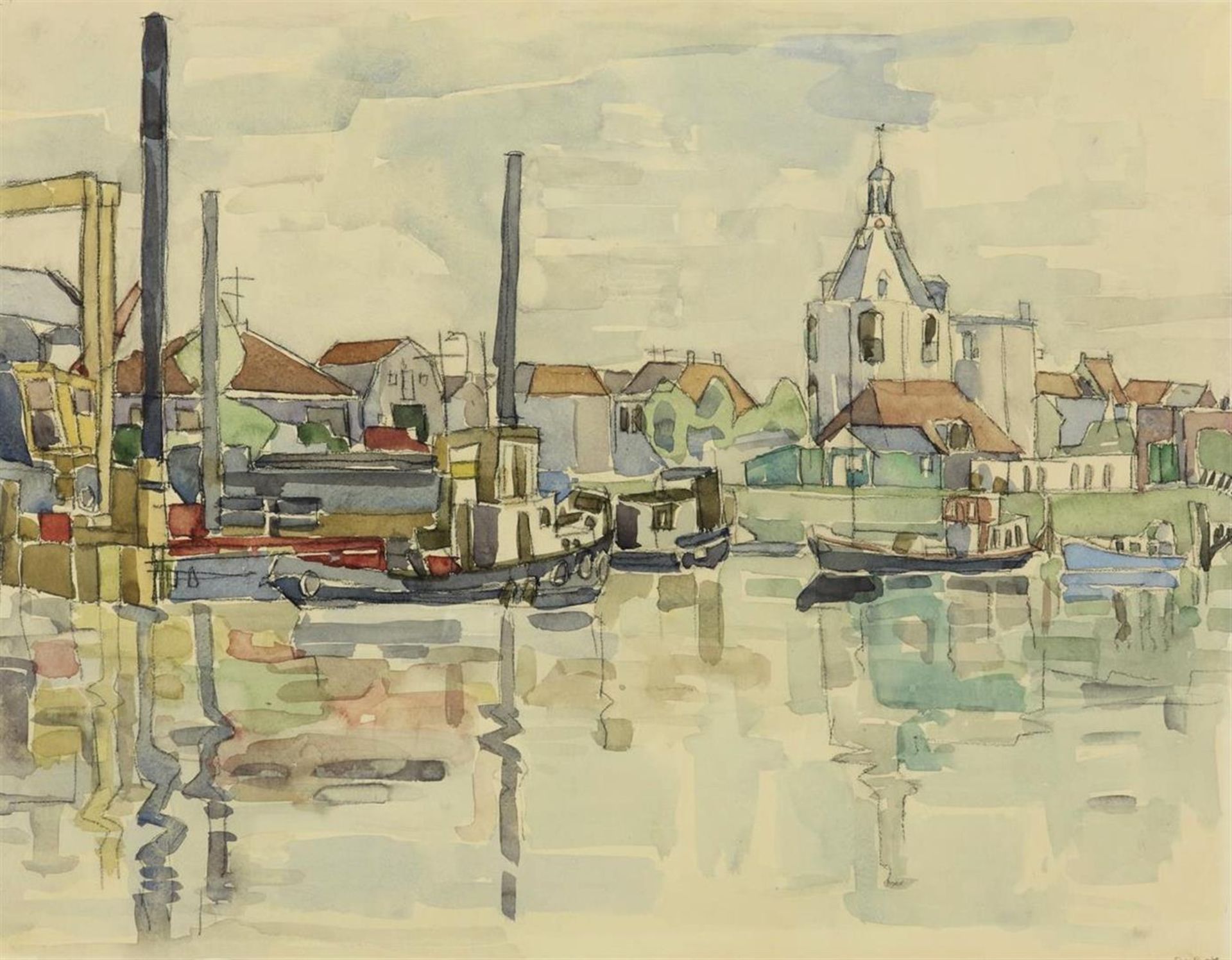 View of the harbor in Enkhuizen