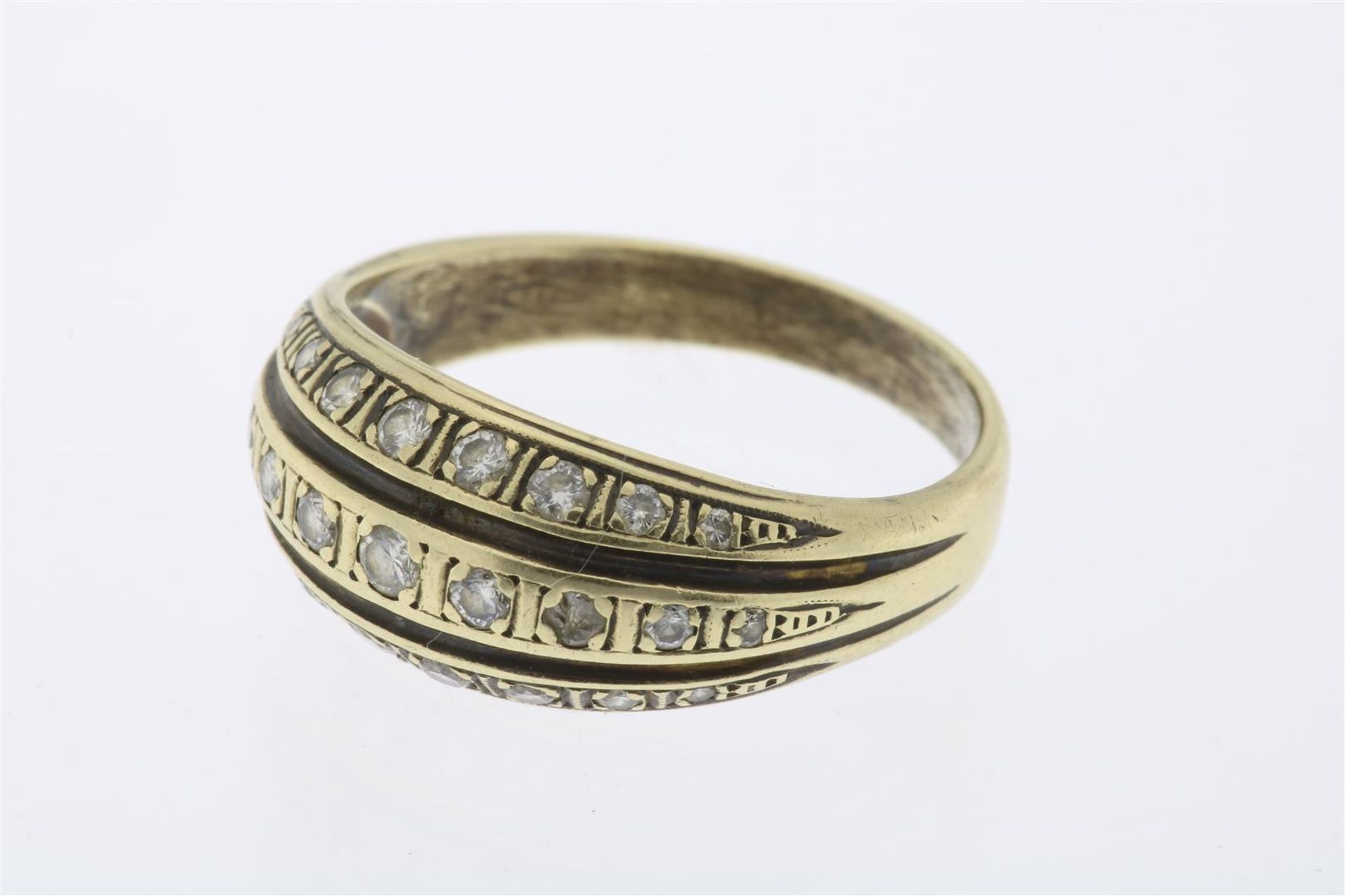 Yellow gold ring with diamonds - Bild 3 aus 3