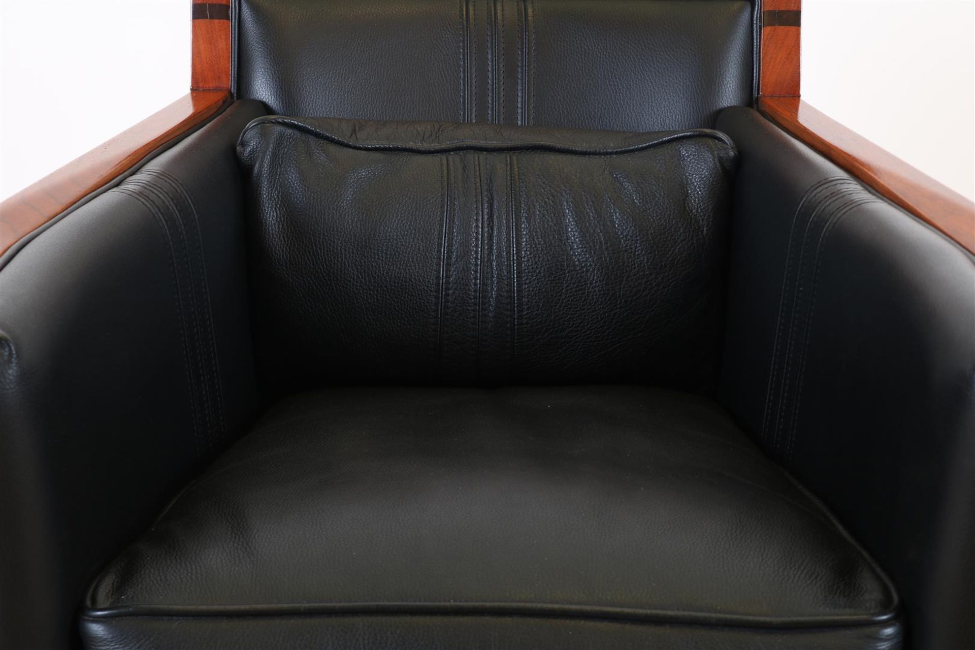 Oak Schuitema decoforma ladies chair with black leather upholstery, model Charles. - Image 2 of 5