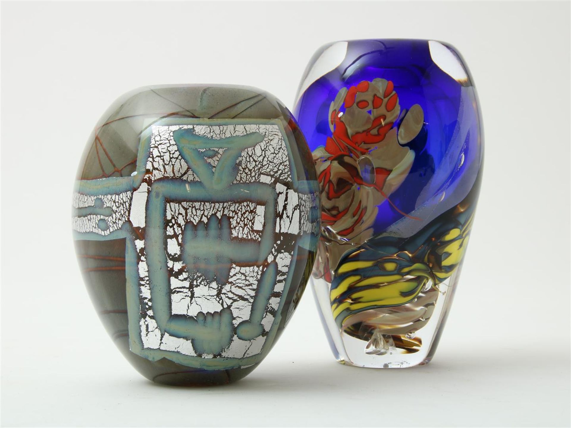 2 thick glass design vases - Bild 2 aus 4