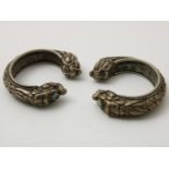 Lot with two silver bracelets, Tibet