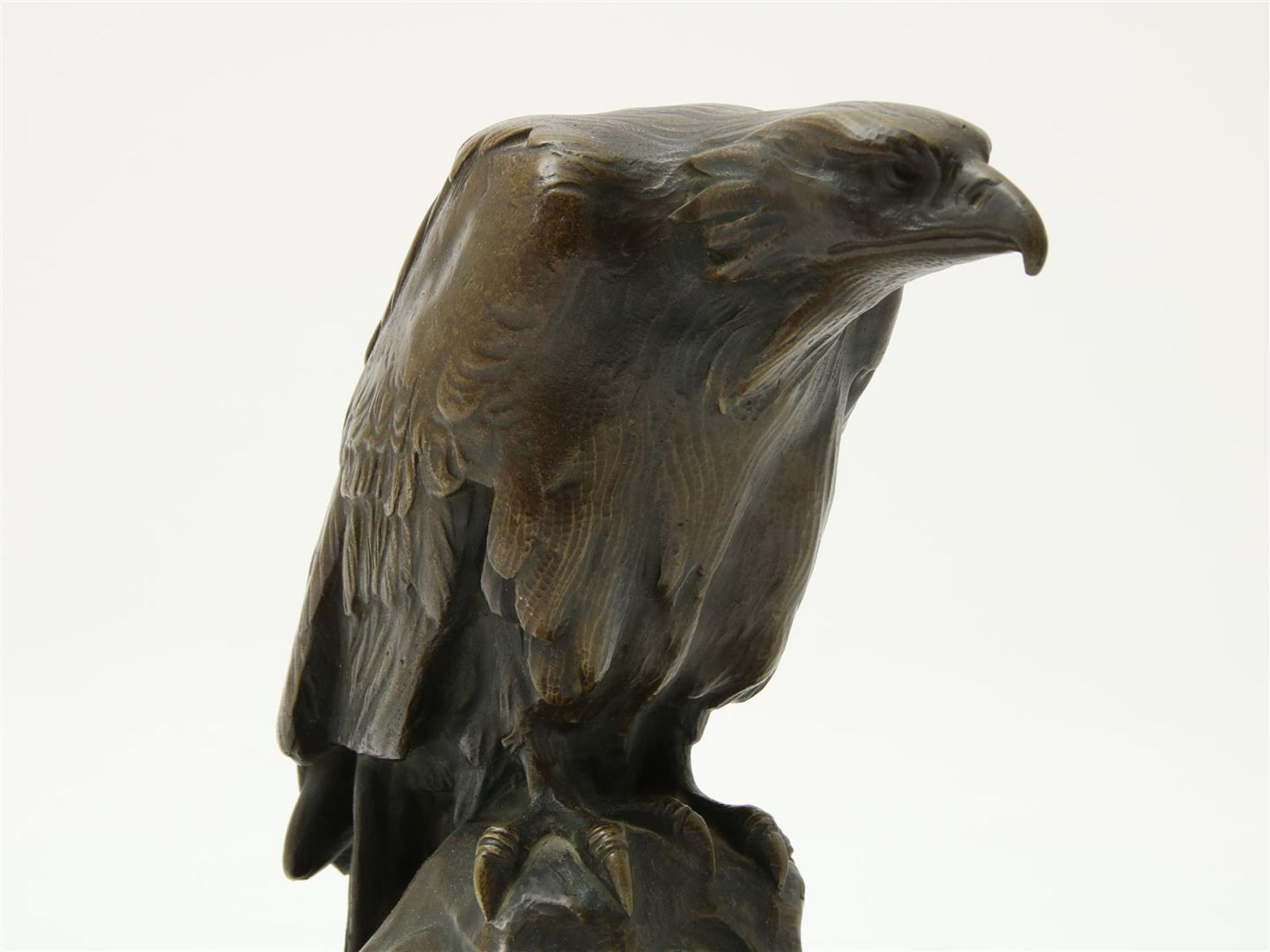 Condor on rock, signed Kohl (=Gustav Kohl), bronze sculpture on marble base, height 18 cm. - Image 3 of 4