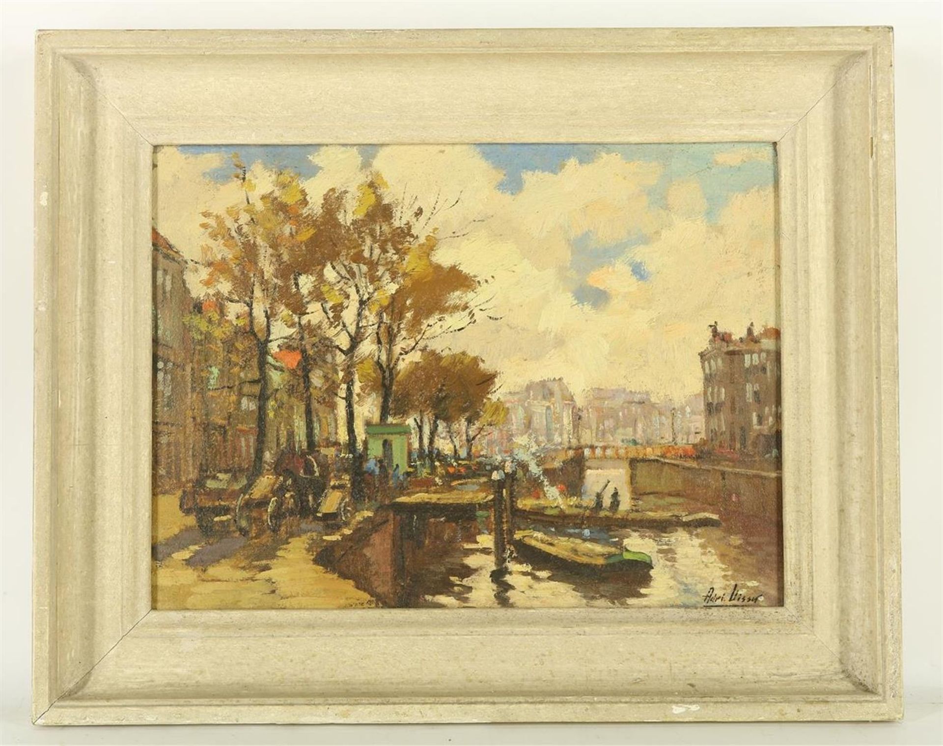 Adrianus (Adri) Visser (1887-1969) Canal view of Amsterdam, signed l.r., canvas 28 x 38 cm. - Image 2 of 4