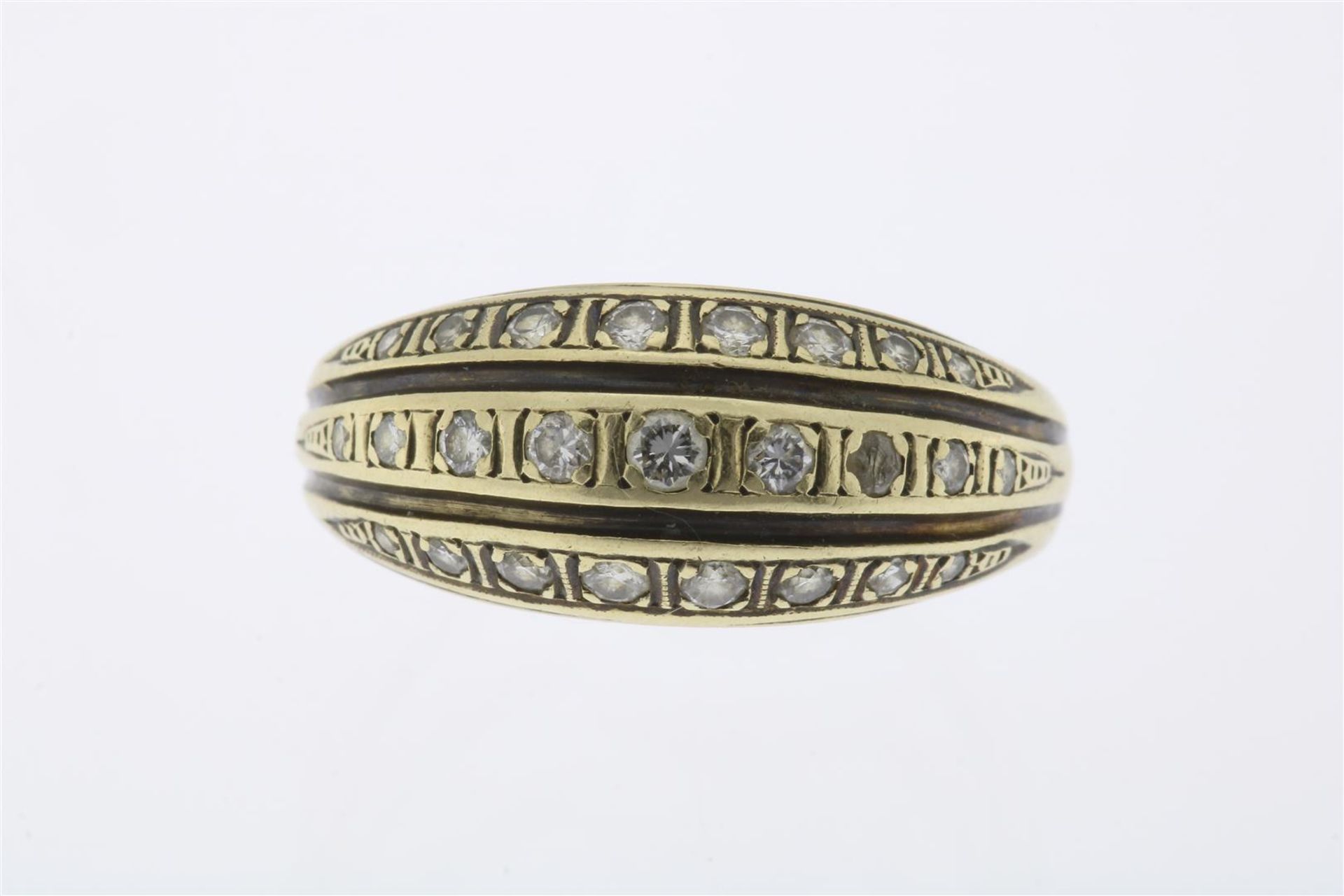 Yellow gold ring with diamonds - Bild 2 aus 3