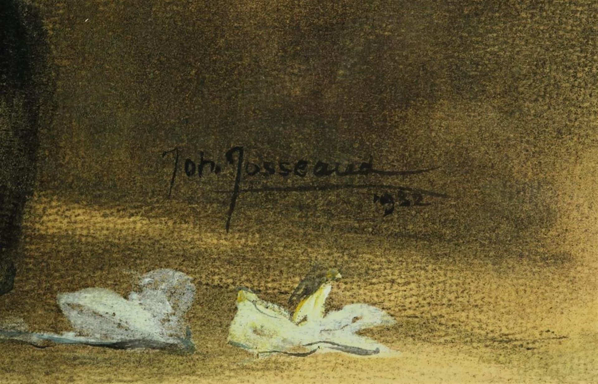Johannes Josseaud (1880-1935) Flower still life, signed and dated 1932 lower right, pastel 30 x 45 - Image 4 of 4