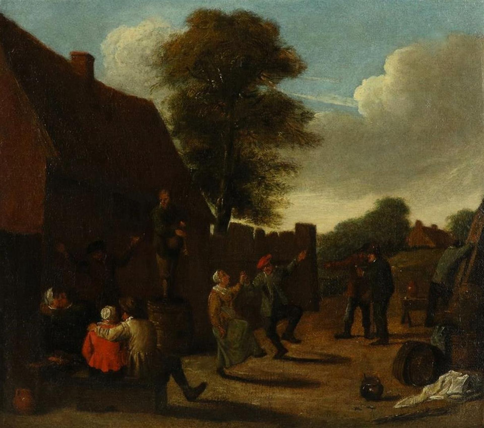 Peasant drinking party, canvas