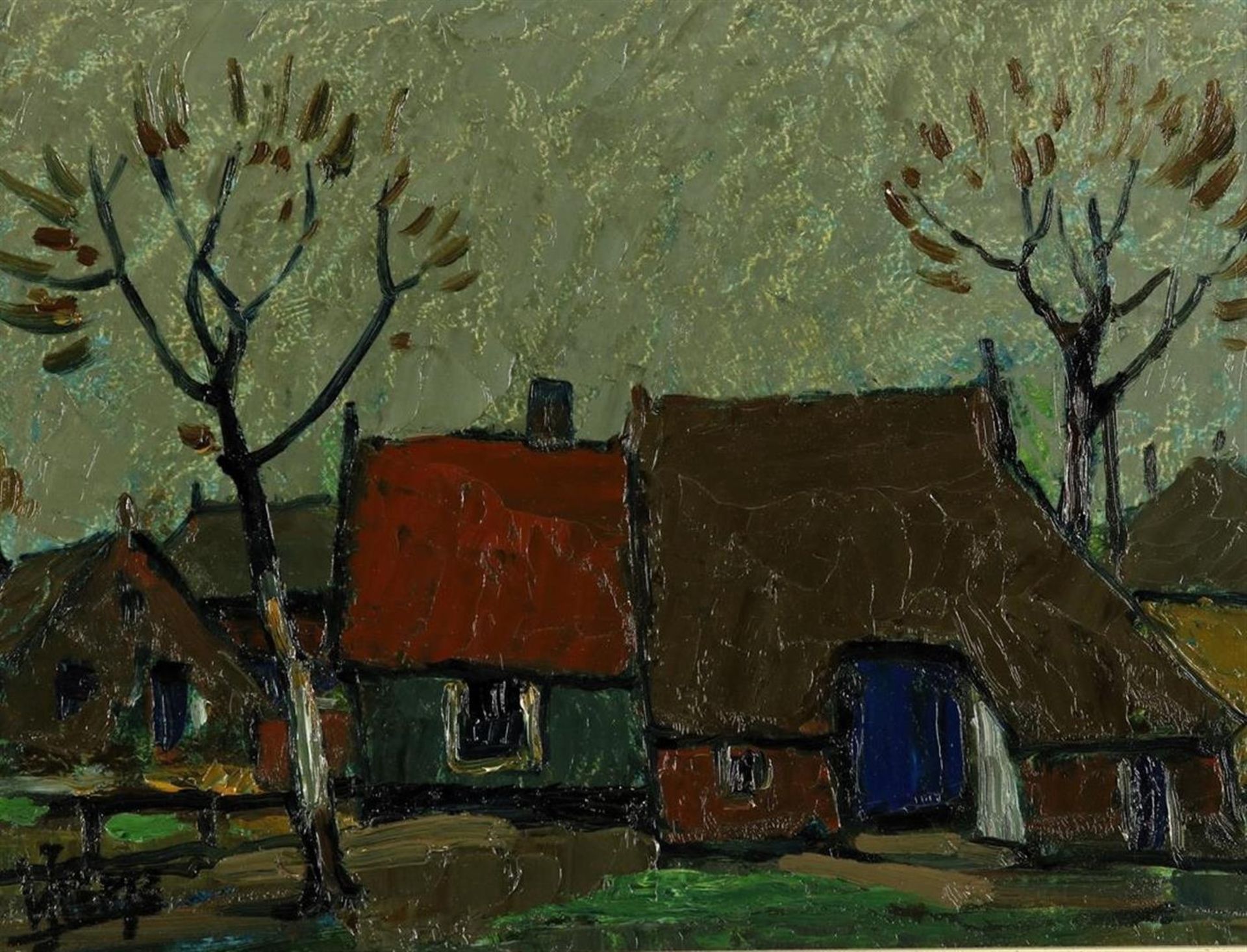 Henri Louis (Joub) Wiertz (1893-1966) Farm, signed lower left, panel 22 x 30 cm.