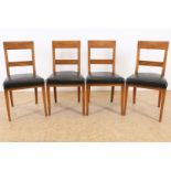 Series of 4 elm wood chairs