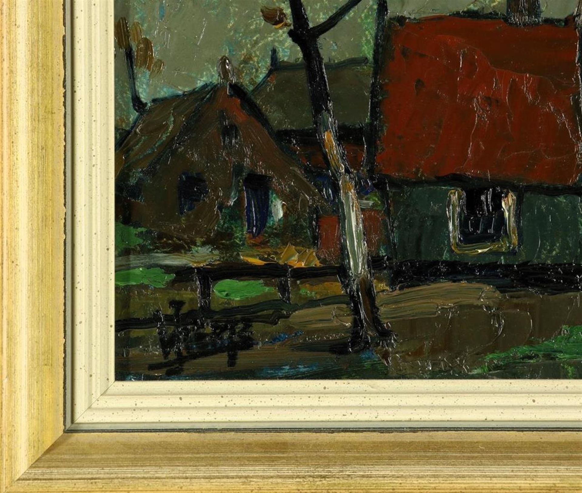 Henri Louis (Joub) Wiertz (1893-1966) Farm, signed lower left, panel 22 x 30 cm. - Image 3 of 4