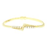 Yellow gold bracelet with diamonds brilliant cut