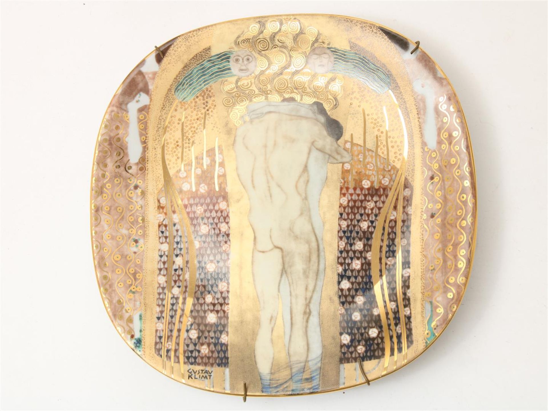 Series of 7 plates with images of the painter Gustav Klimt, Lilien porzellan, "Phantastic - Image 16 of 18