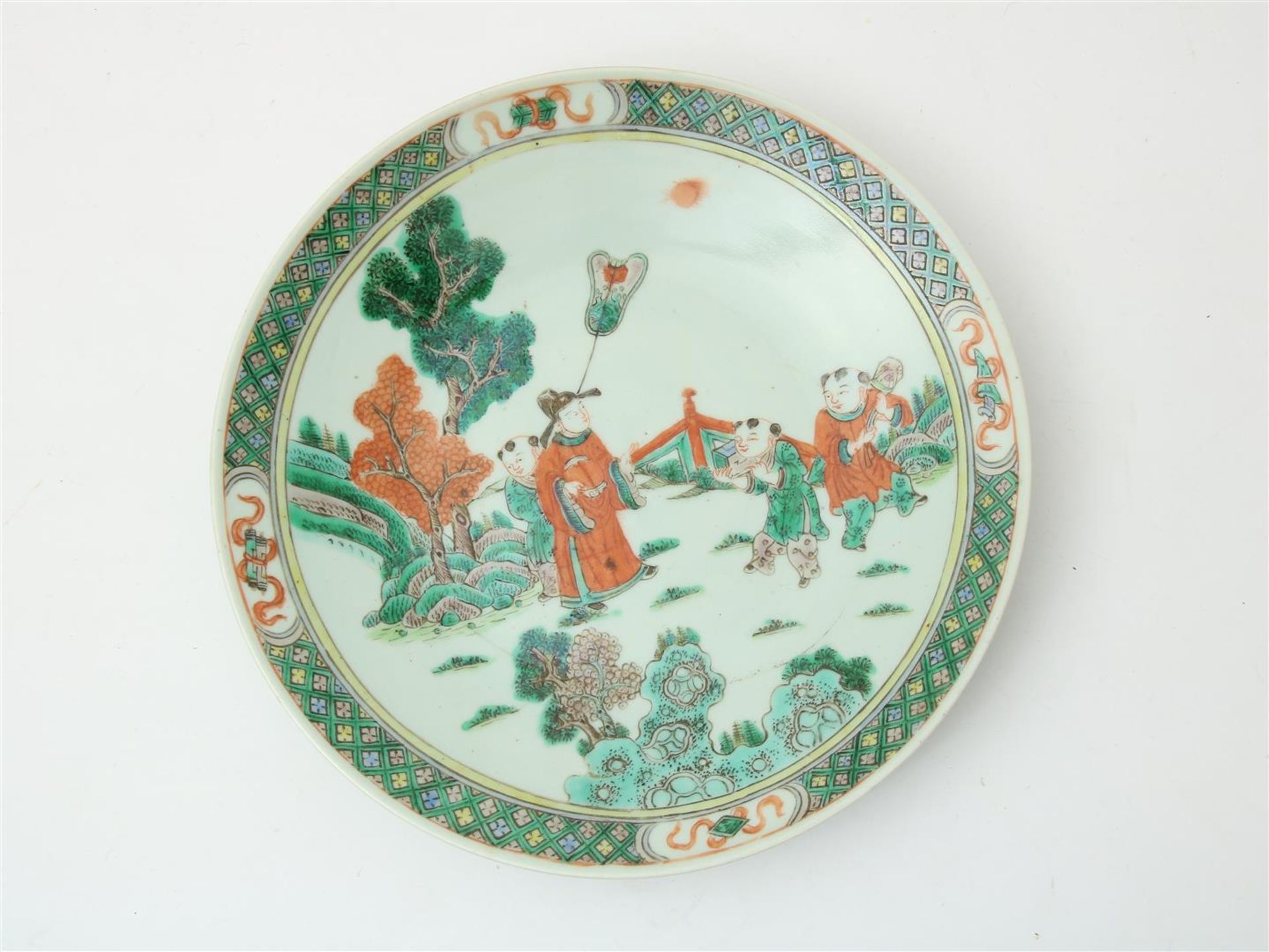 Famille verte dish, 19th century China 