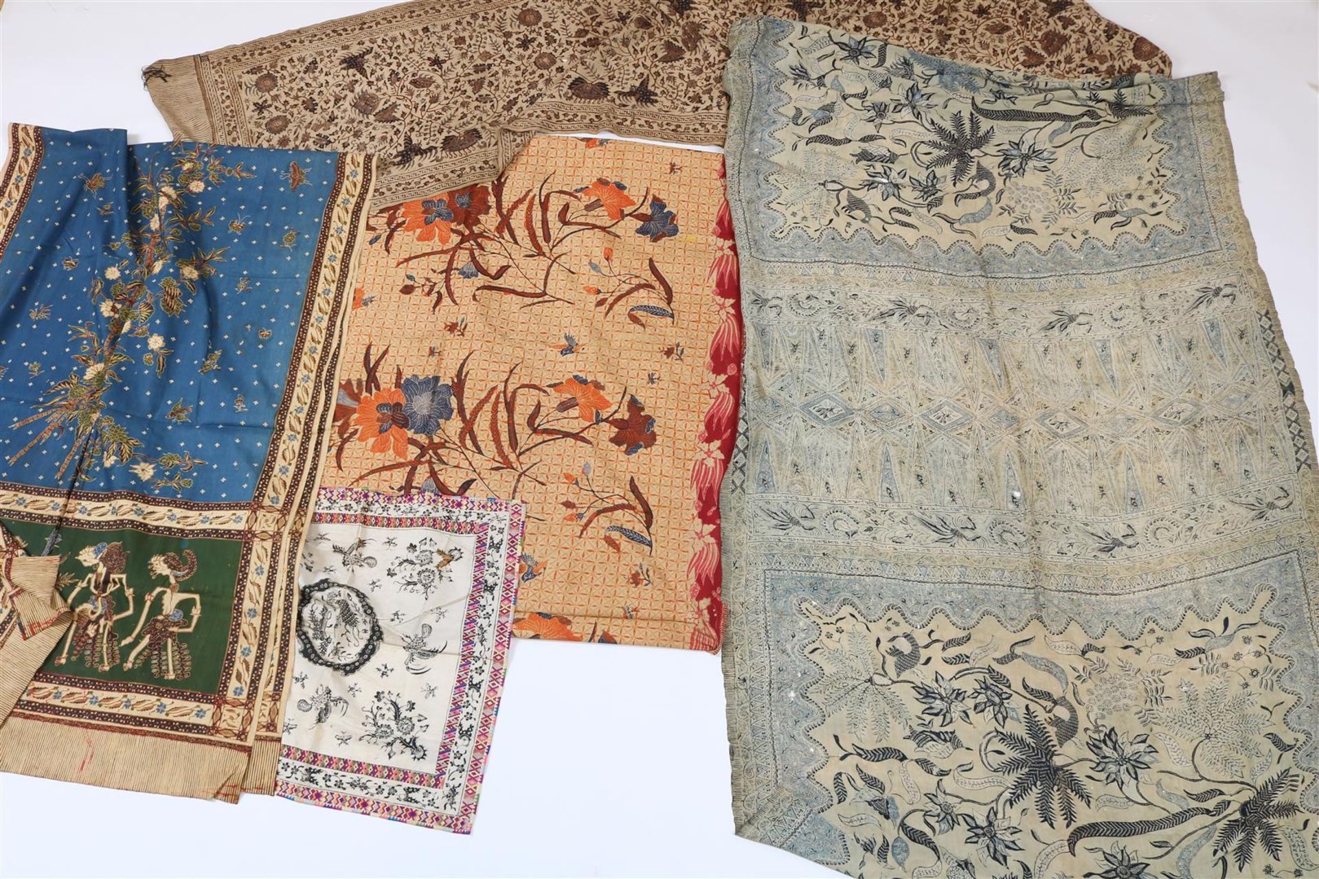 Lot of 5 various batik cloths