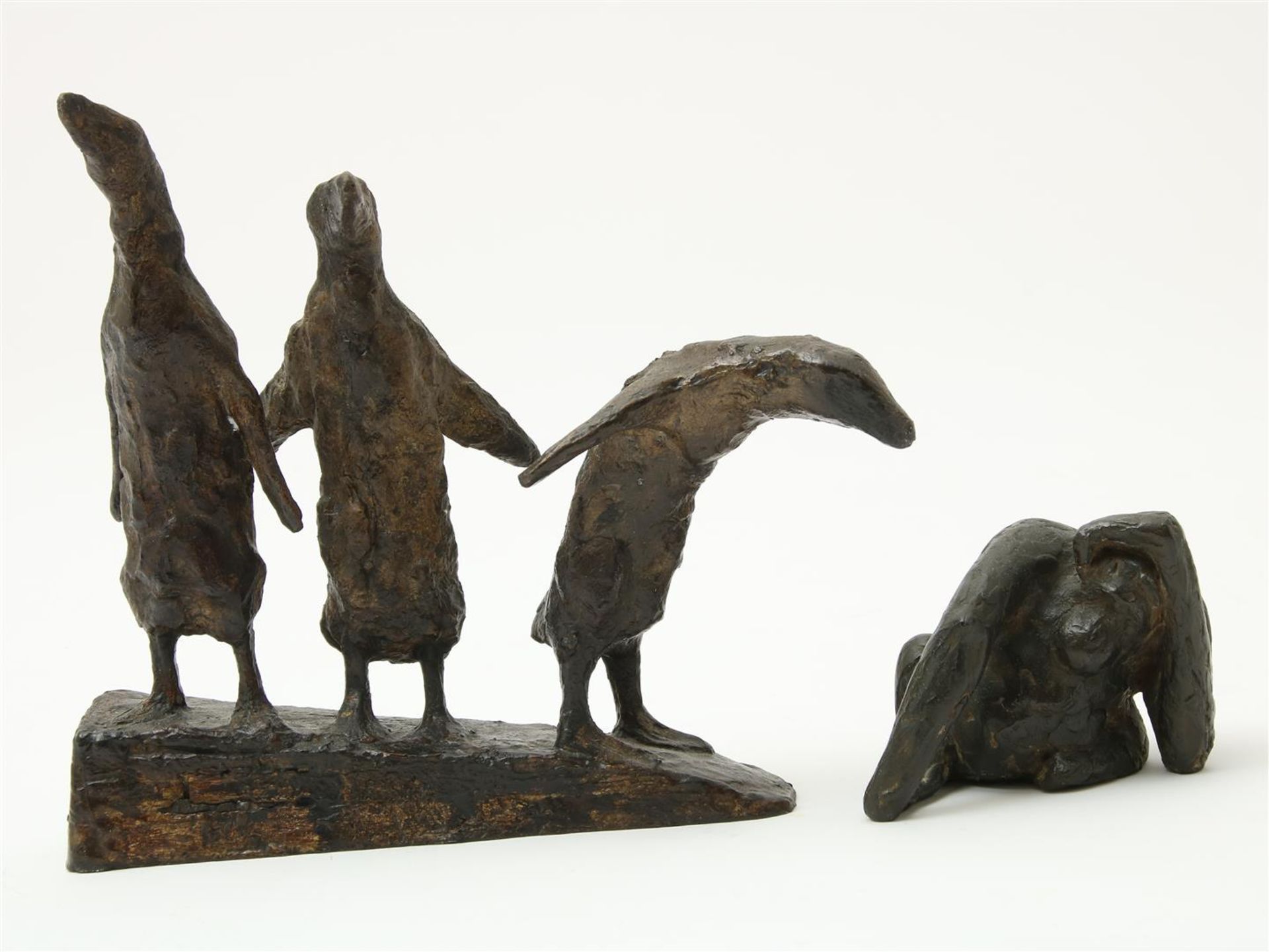 Sculptures of Penguins and Orang Utan