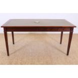Mahogany desk with green inlaid top