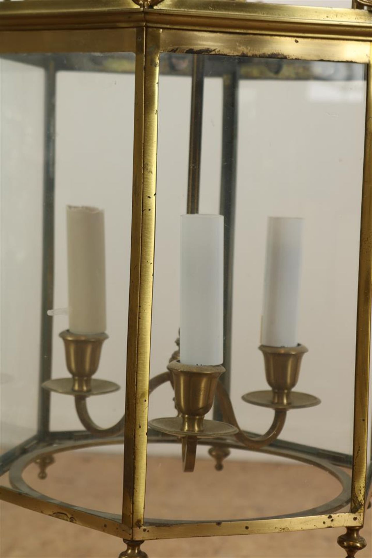 Hexagonal brass hall lamp  - Bild 3 aus 3