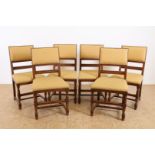 Series of 6 oak Renaissance-style chairs