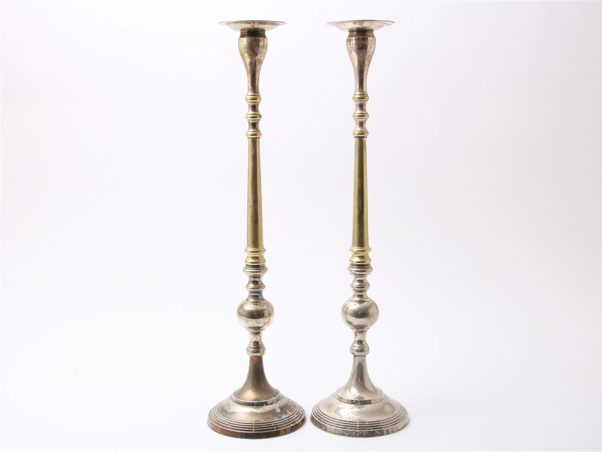  Set of silver-plated candlesticks 