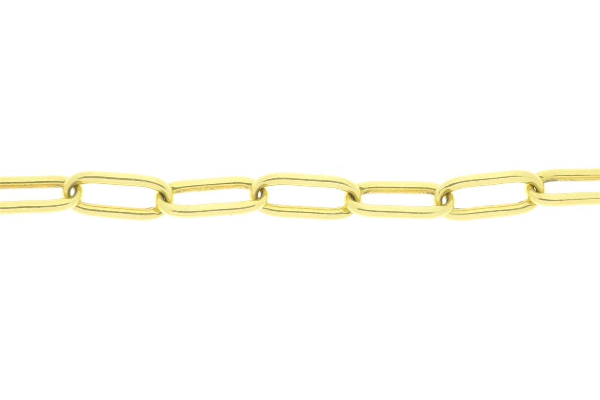 Yellow gold closed forever bracelet, length 20 cm, gross weight 29.6 grams. (one loose link).