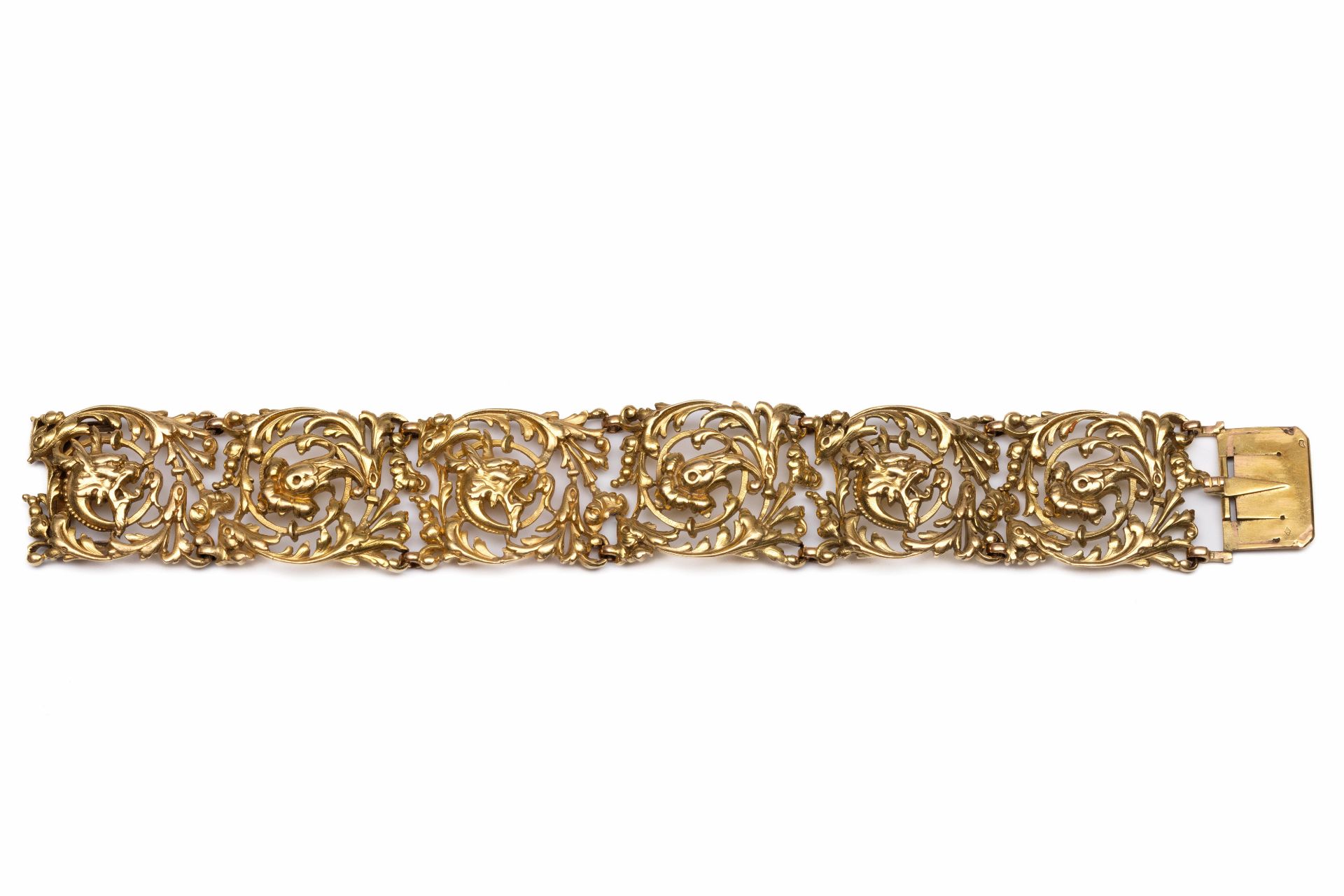 Frankrijk, 18 kt. gouden revival armband, deuxième empire, mt. Leon Gariod. - Image 2 of 2