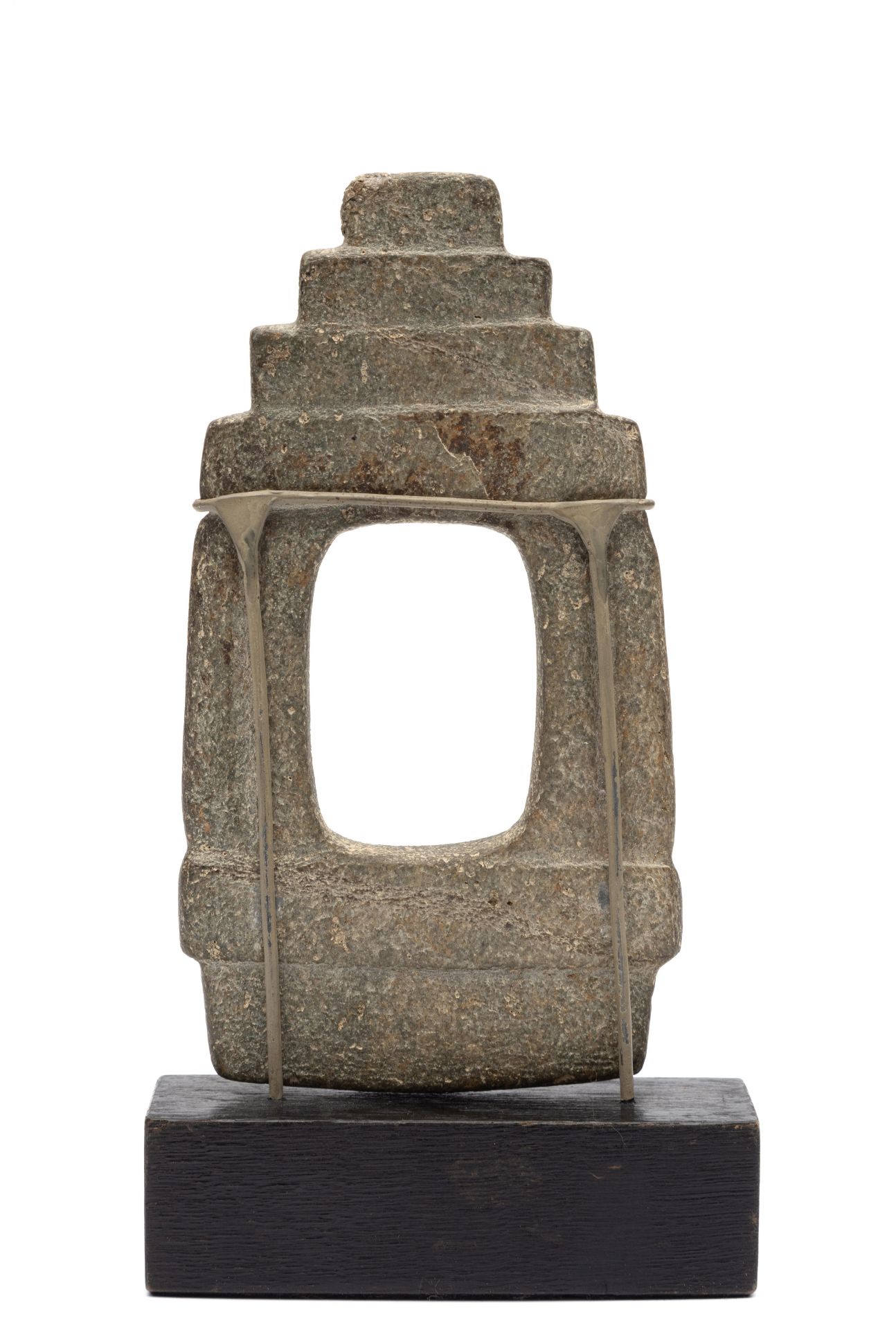 Mexico, Mezcala, grey stone temple sculpture, 300 BC - 100 BC.