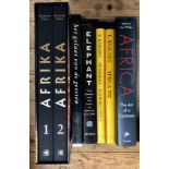 Six book on African Arts and a two volume set Afrika, Kulte, Feste, Ritueale. English, German and Du