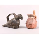 Peru, Sican, black terracotta animal spout vessel, 700-1350 AD;