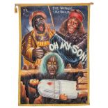 Ghanaian handpainted film poster of African movie 'Oh my Son', signed Salvation Art, Teshie