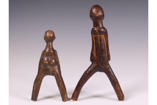 Burkina Faso, Lobi, two carved wooden slingshots - Image 3 of 4