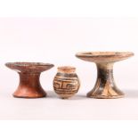 Panama, Cocle, 850-950 AD, two terracotta tazza's and a small pot
