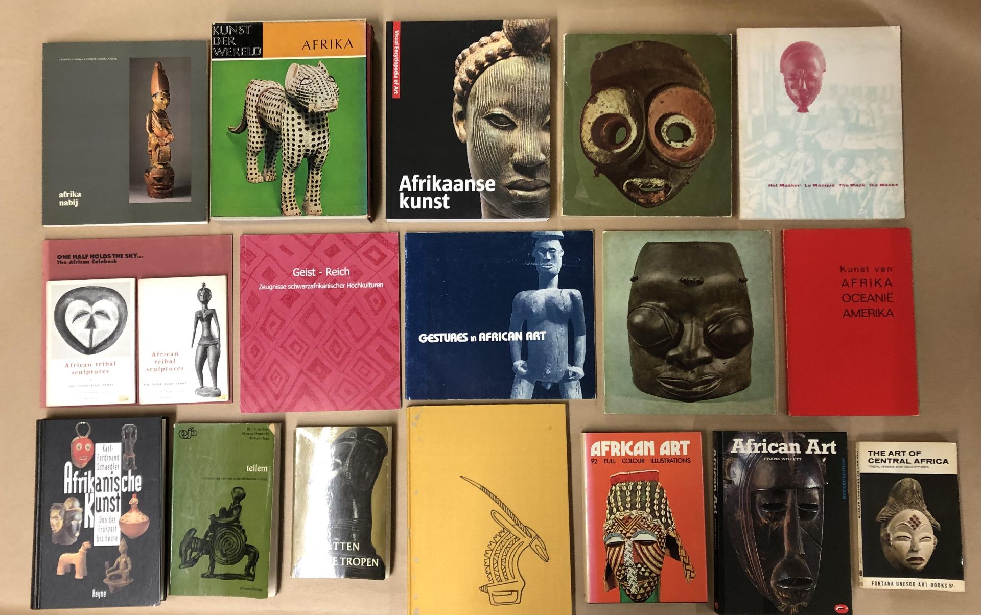Nineteen books on African cultures, arts and religions.