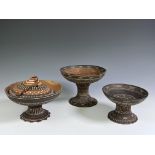 Sulawesi, Toraja, three colonial era dulong and a lidded box.