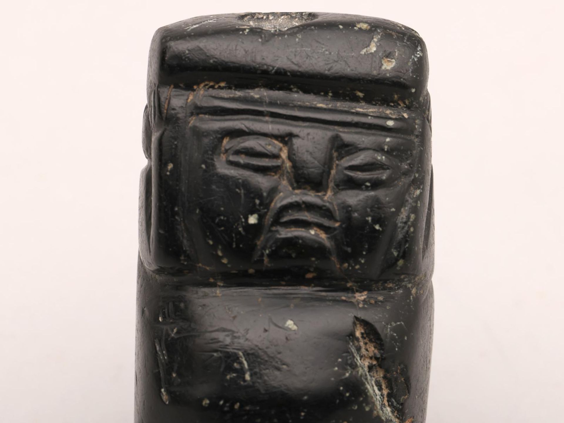 Mexico, Guerrero, Mezcala, black stone standing figure, 300 - 100 BC. - Image 3 of 6