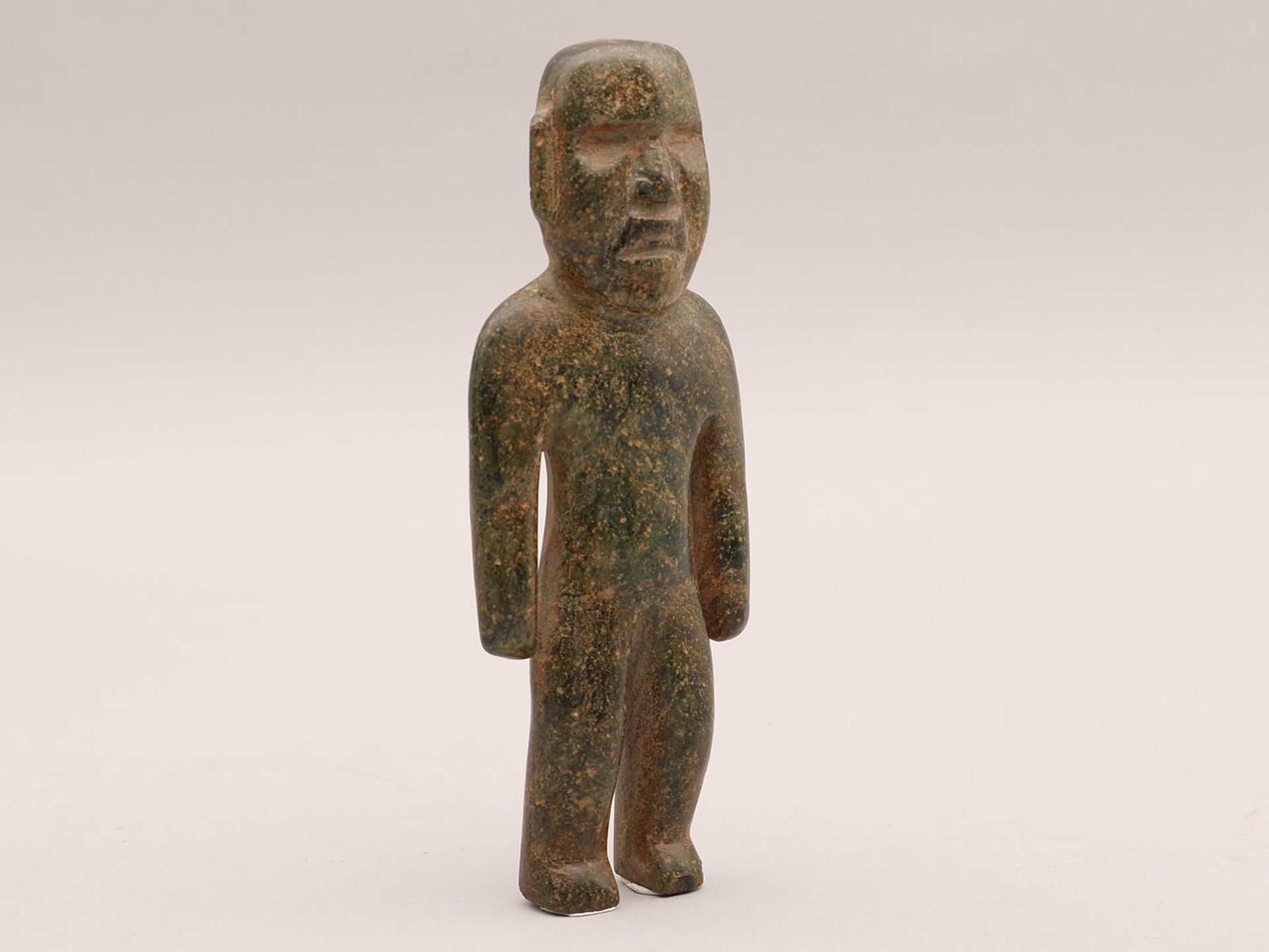 Mexico, Olmec, green stone sculpture of a standing anthropomorphic figure, ca. 900-400 BC. - Image 7 of 9