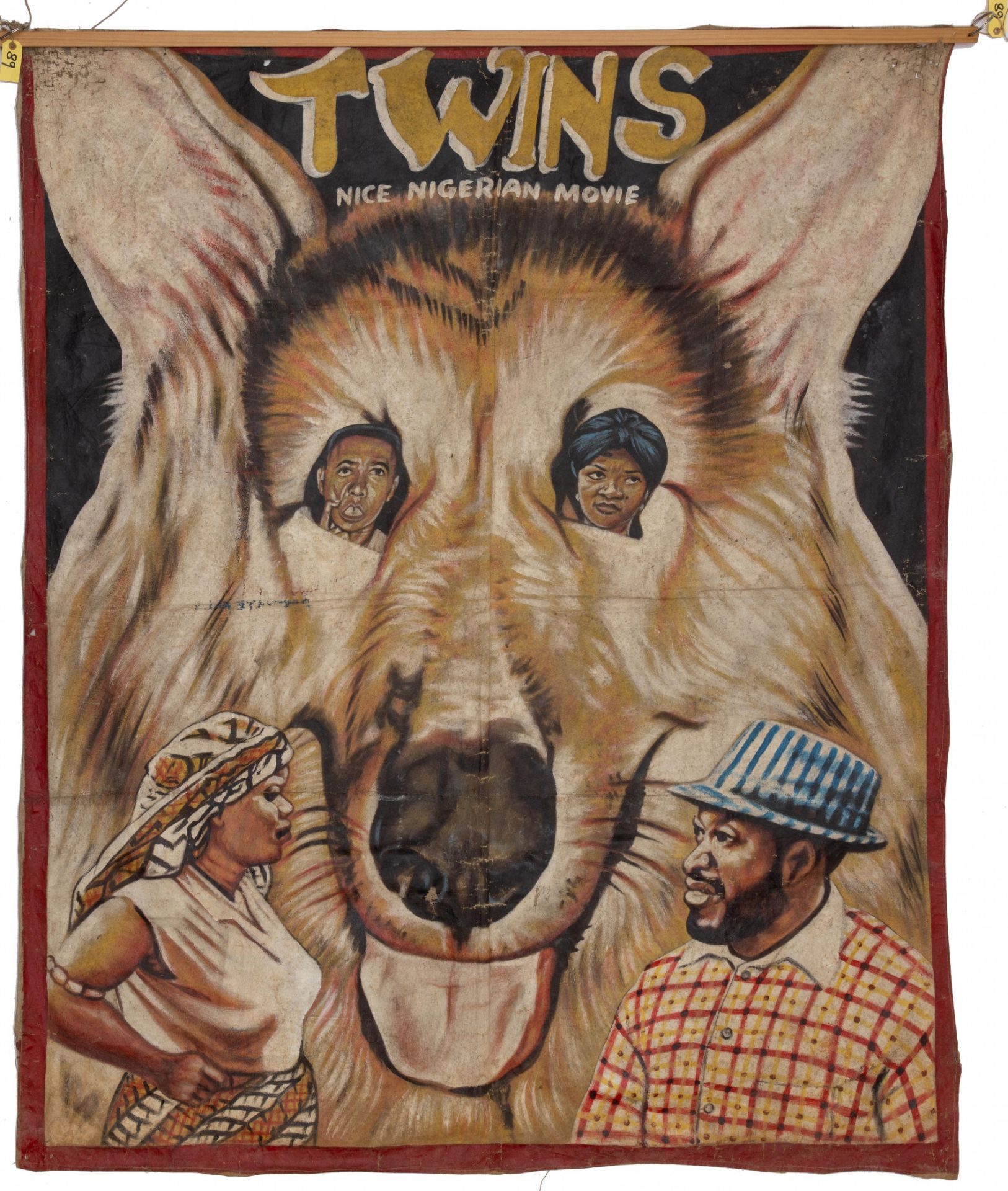 Ghanaian handpainted film poster of Nigerian movie 'Twins', unsigned.