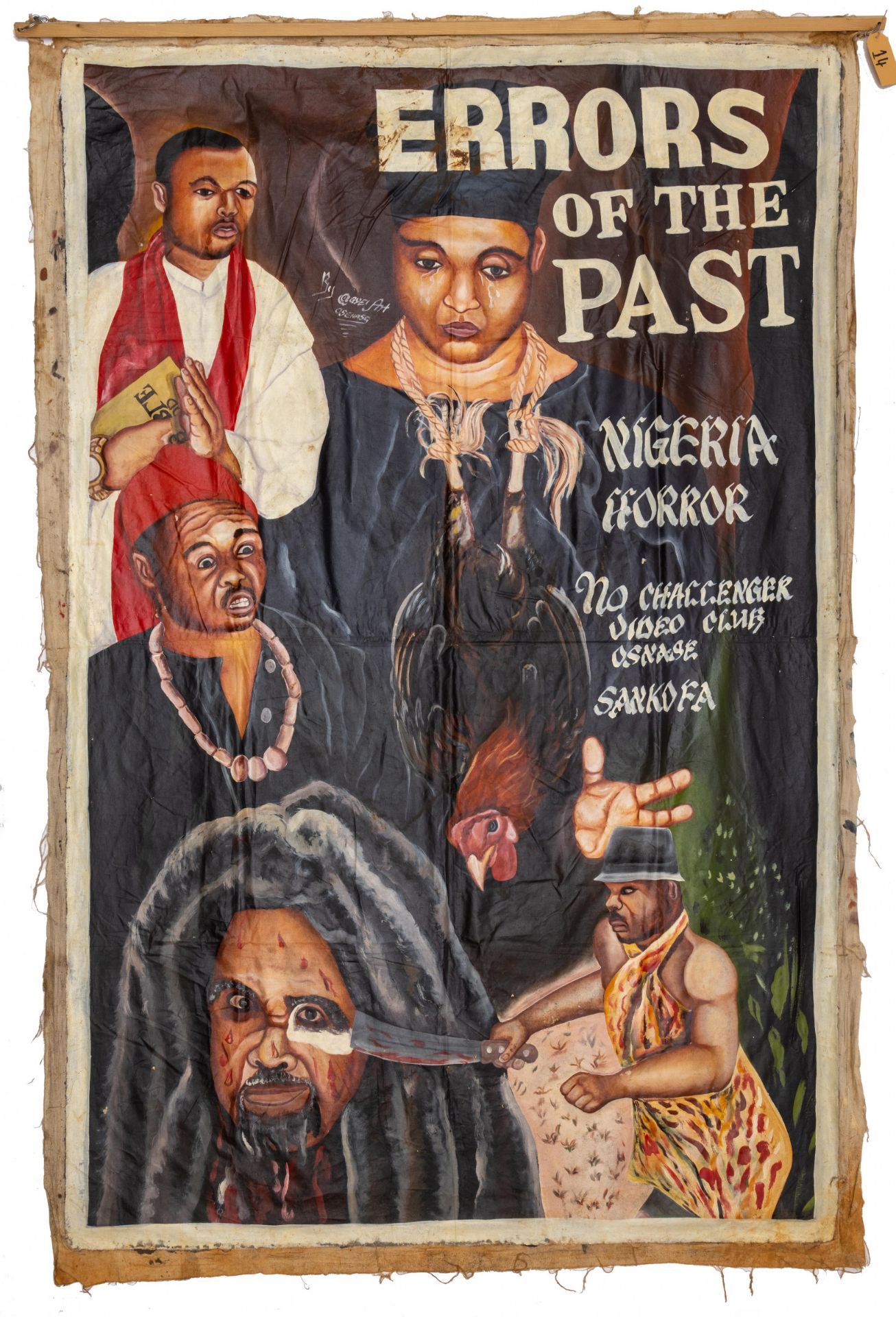 Ghanaian handpainted poster of the Ghanaian Horror movie 'Errors of the Past' by Agyei African,