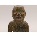 Mexico, Olmec, green stone sculpture of a standing anthropomorphic figure, ca. 900-400 BC.