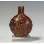 Peru, Nazca, a miniature terracotta bottle, 100 - 700 AD;