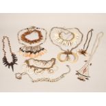 Melanesia, nine various necklaces,