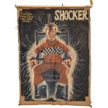 Ghanaian handpainted film poster of Hollywood movie 'Shocker' by Ishcasht, dated '97