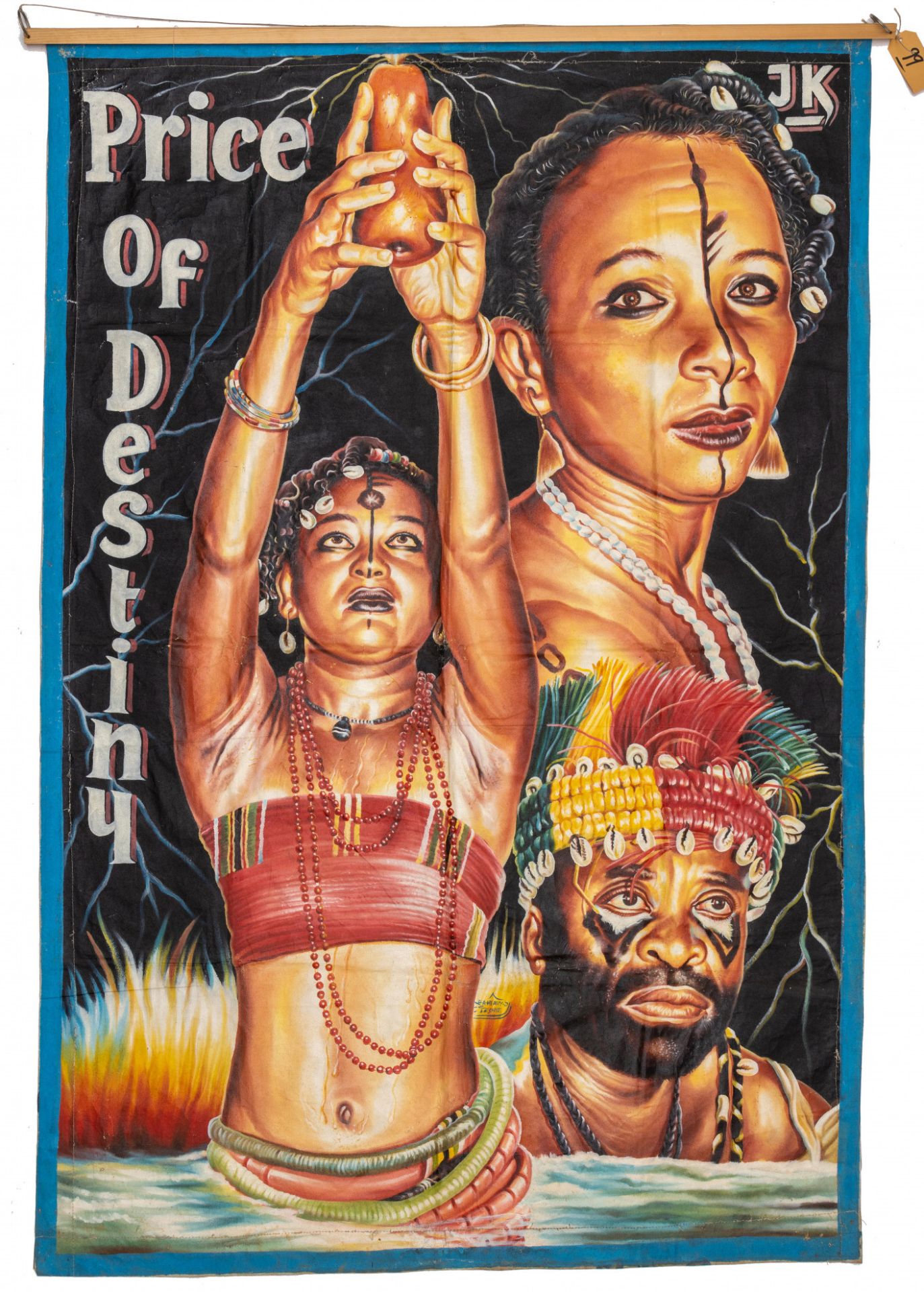 Ghanaian handpainted film poster of the African movie 'Price of Destiny' signed E.A. Heavy J.