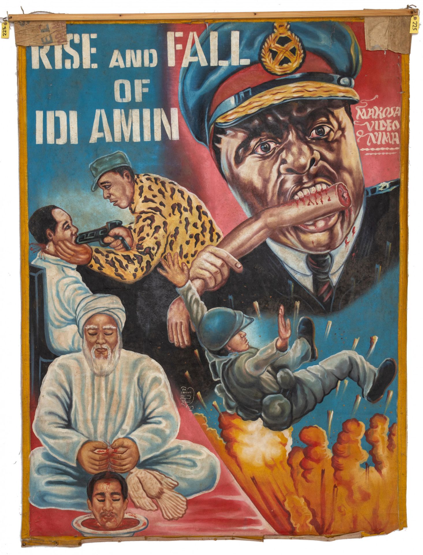 Ghanaian handpainted film poster of African movie 'The rise and fall of Idi Amin'