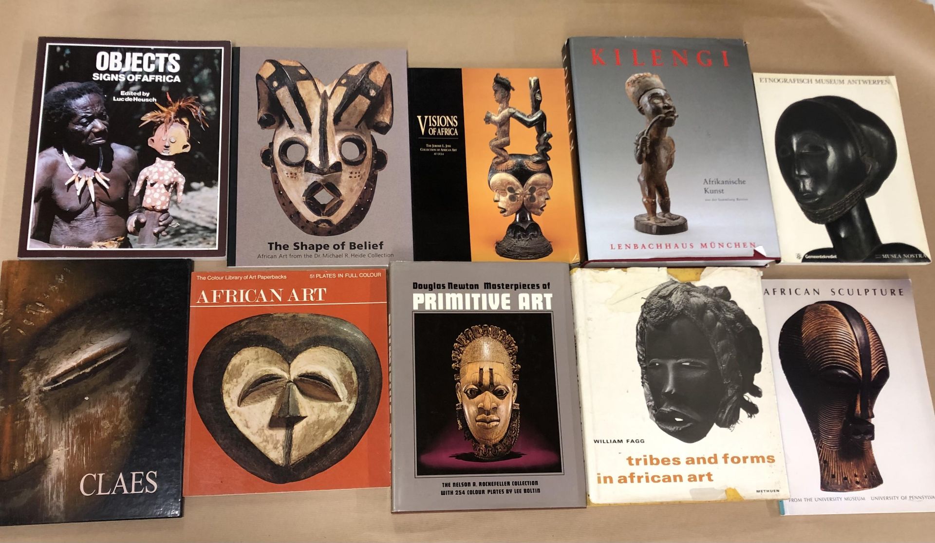 Ten books on African cultures, arts and religion, English, German and Dutch