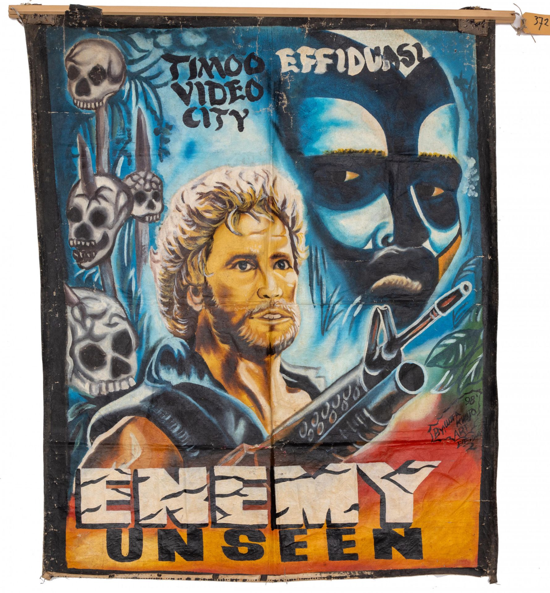 Ghanaian handpainted film poster of Hollywood movie 'Enemy Unseen',