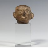 Peru, Moche, miniature face-vessel, 50 - 800 AD