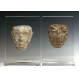 Mexico, Guerrero, two stone masks.