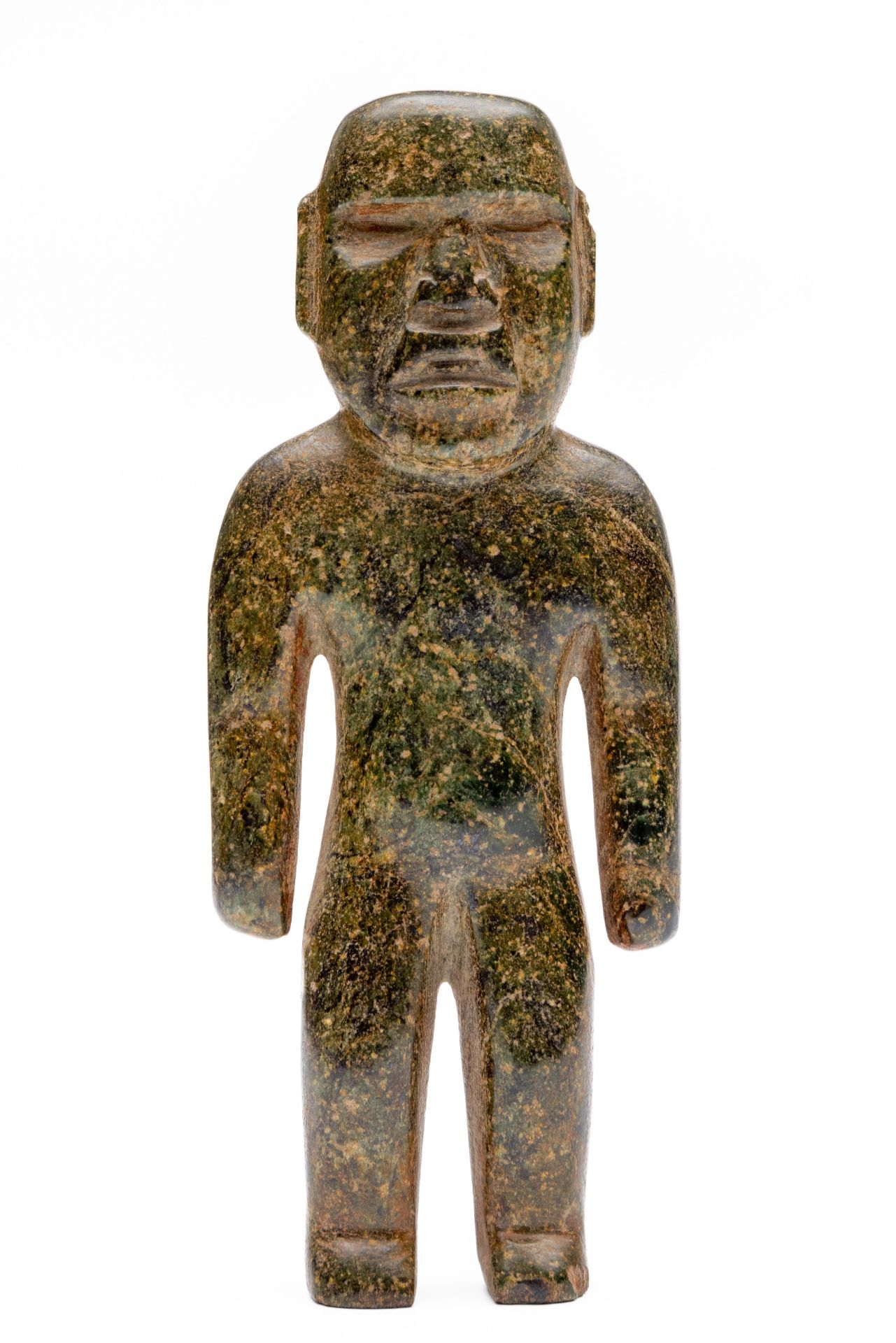 Mexico, Olmec, green stone sculpture of a standing anthropomorphic figure, ca. 900-400 BC. - Image 8 of 9